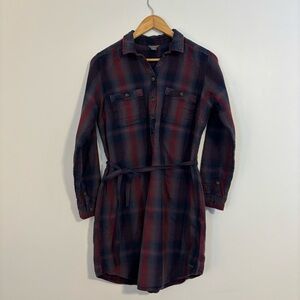Eddie Bauer Plaid Shirt Dress - Size 14